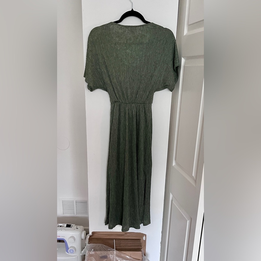 Nordstrom Olive V-Neck Dress - Picture 3 of 6